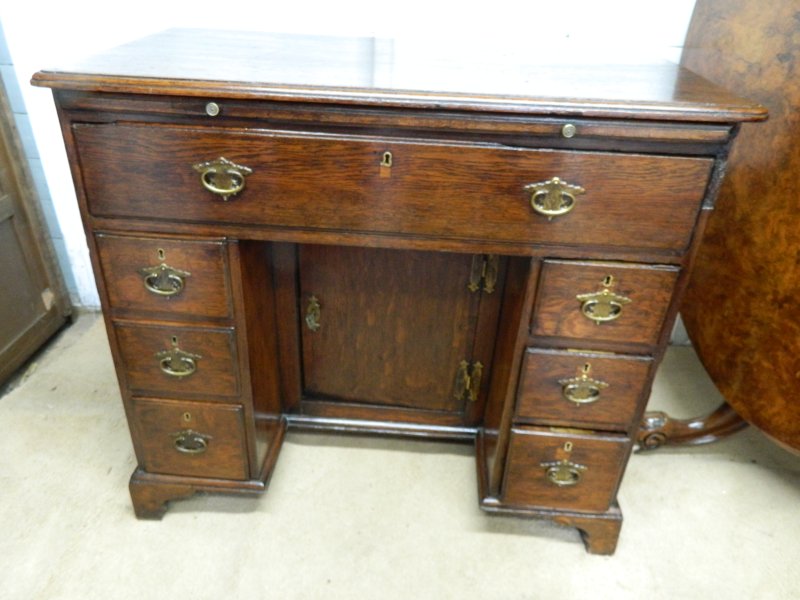 W.R. Simkin Solid Oak Knee Hole Desk - Image 21