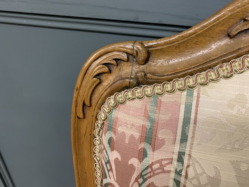 Pair of French Carved Walnut Armchairs - Image 6