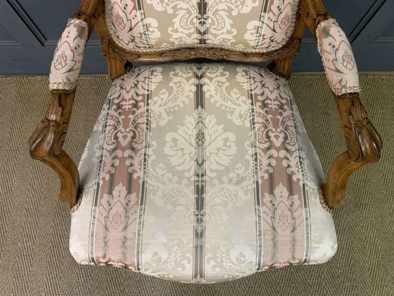 Pair of French Carved Walnut Armchairs - Image 13