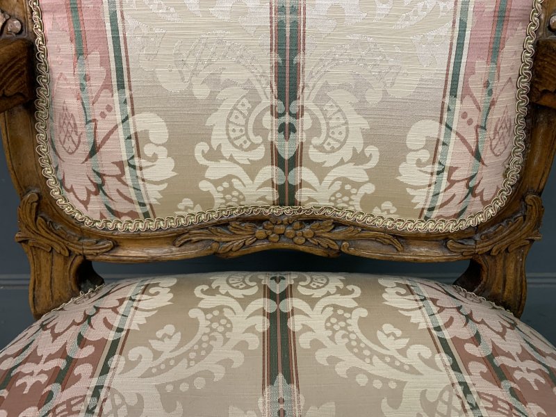 Pair of French Carved Walnut Armchairs - Image 15