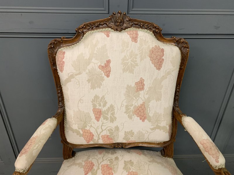 Pair of French Carved Walnut Armchairs - Image 16