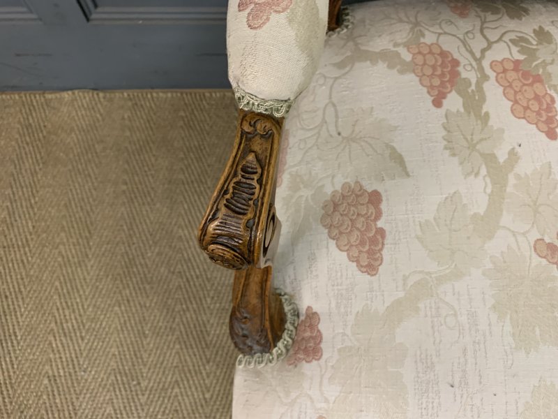 Pair of French Carved Walnut Armchairs - Image 2