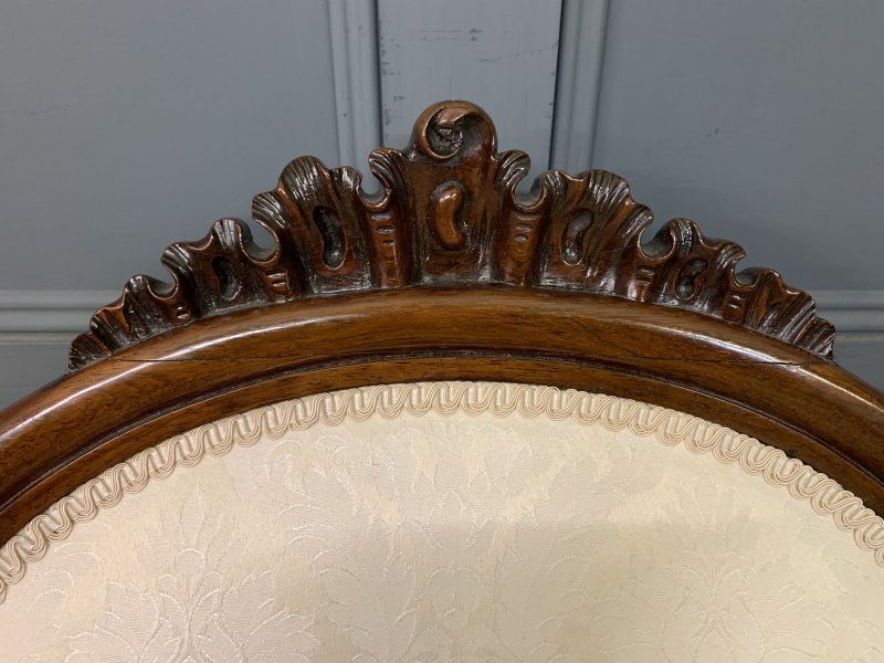 Victorian Rosewood Upholstered High Back Chair - Image 8