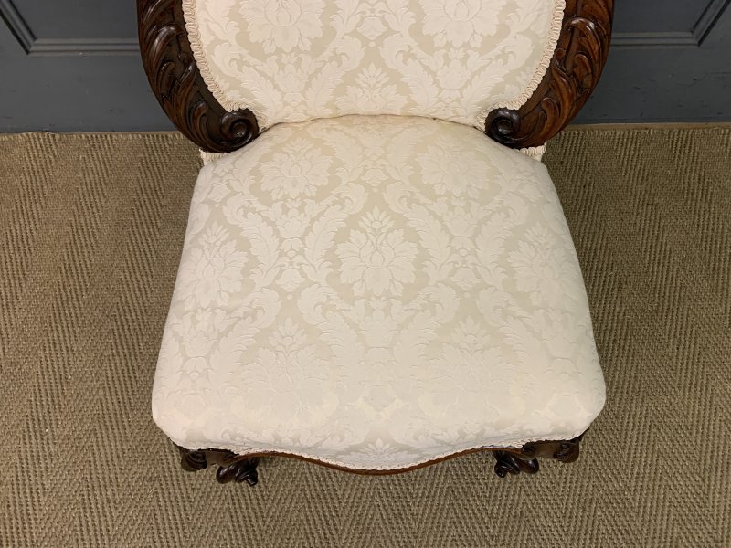 Victorian Rosewood Upholstered High Back Chair - Image 12