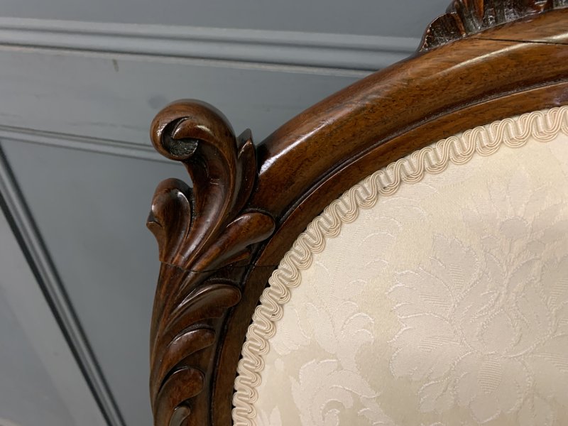 Victorian Rosewood Upholstered High Back Chair - Image 3