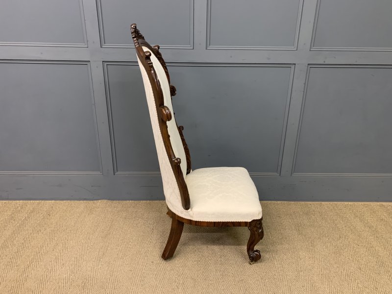 Victorian Rosewood Upholstered High Back Chair - Image 2