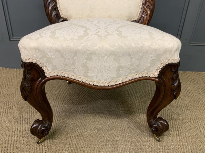Victorian Rosewood Upholstered High Back Chair - Image 11