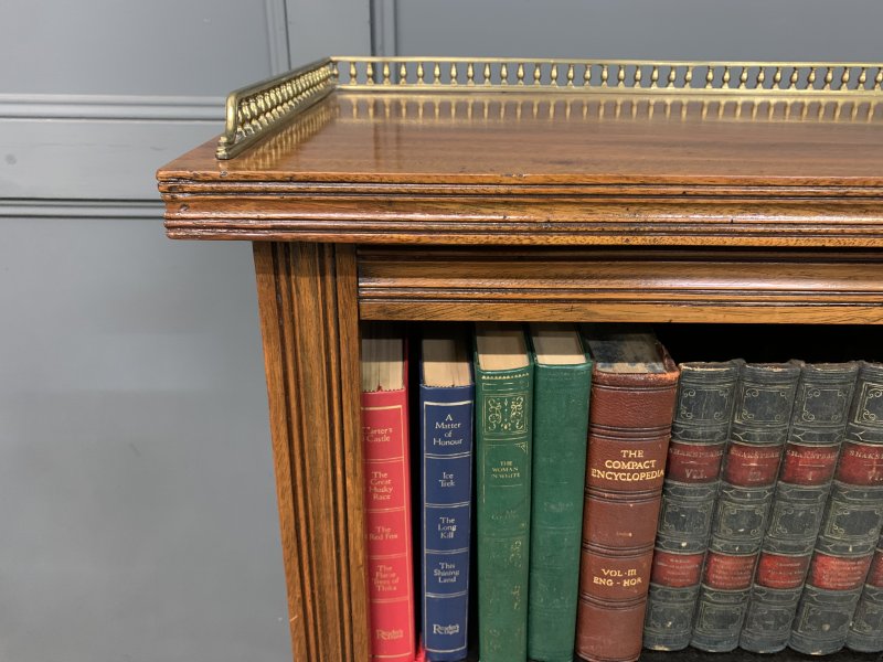 Late Victorian Walnut Open Bookcase - Image 4