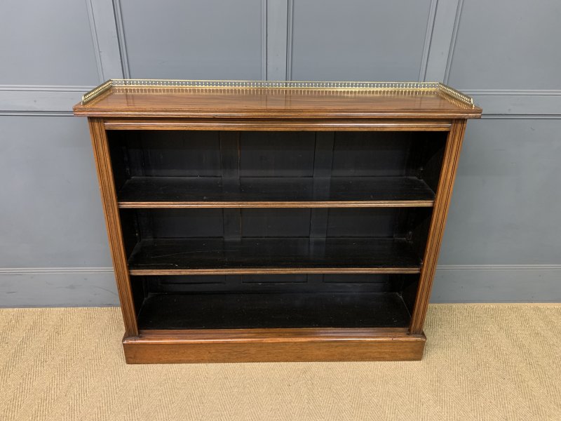 Late Victorian Walnut Open Bookcase - Image 8