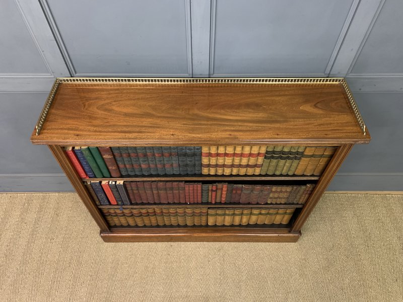 Late Victorian Walnut Open Bookcase - Image 2