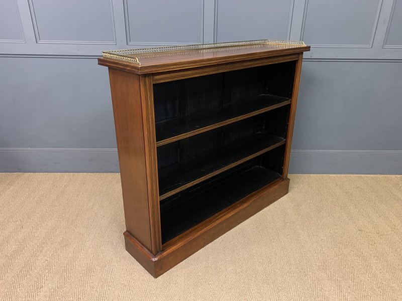 Late Victorian Walnut Open Bookcase - Image 6