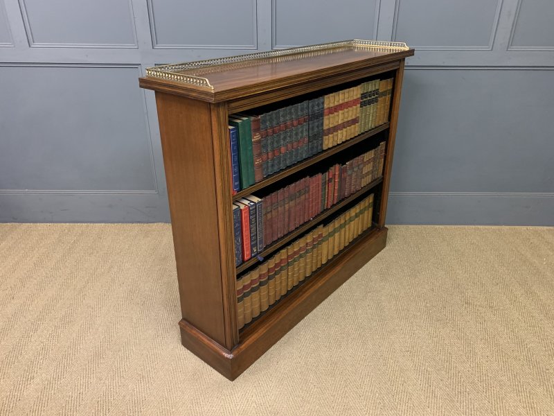 Late Victorian Walnut Open Bookcase - Image 10
