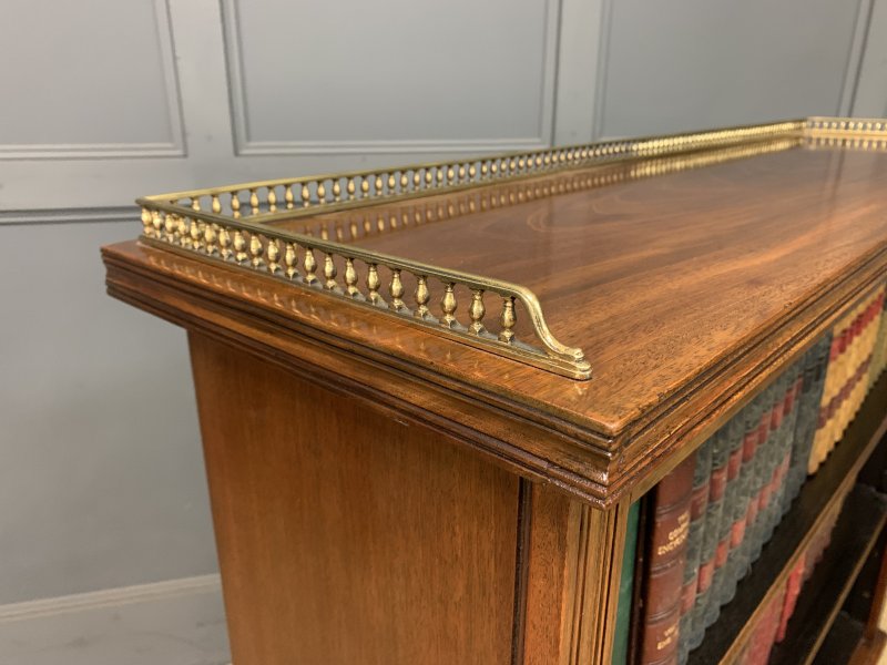 Late Victorian Walnut Open Bookcase - Image 9
