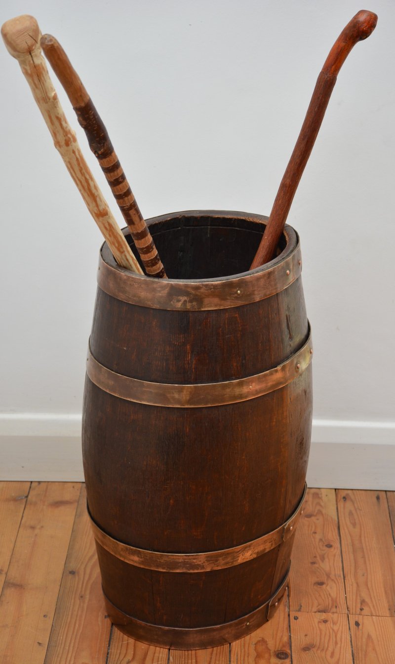 Victorian Oak Country House Coopered Barrel Umbrella Stand - Image 4