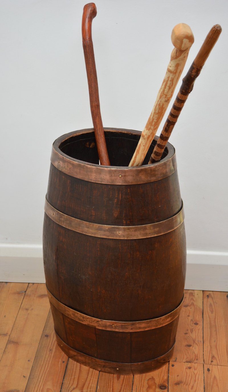 Victorian Oak Country House Coopered Barrel Umbrella Stand - Image 6
