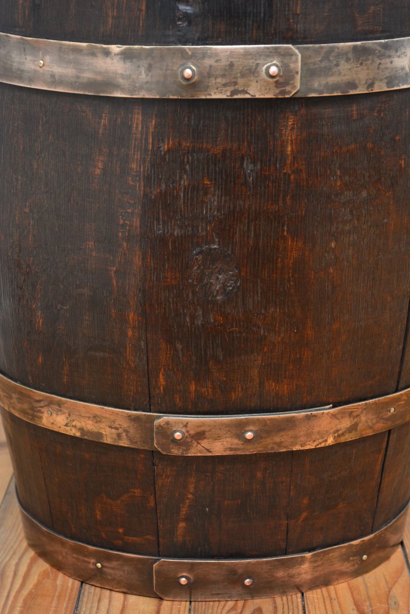 Victorian Oak Country House Coopered Barrel Umbrella Stand - Image 10