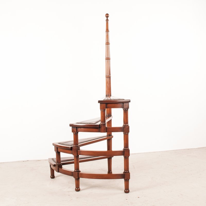 Spiral Library Steps With Leather Topped Treads - Image 11