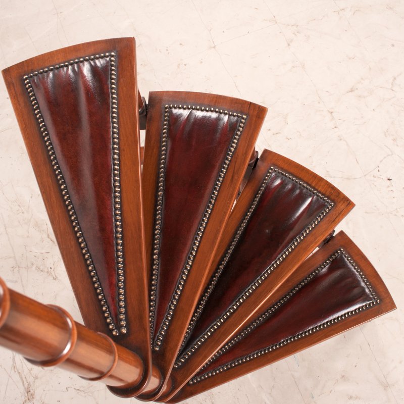 Spiral Library Steps With Leather Topped Treads - Image 16