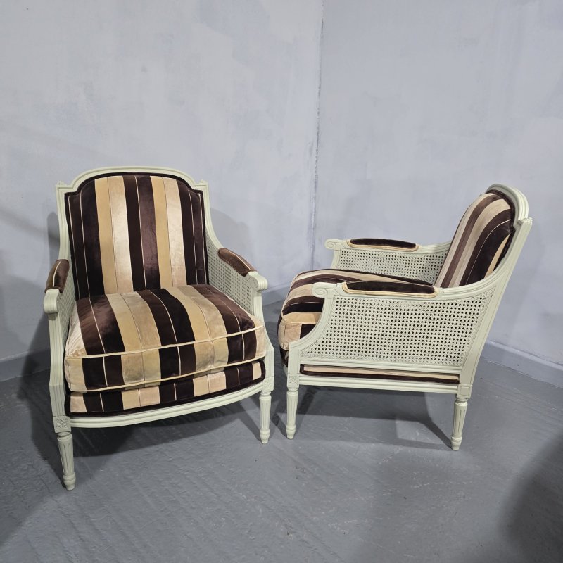 Super Pair French Bergere Armchairs - Image 2