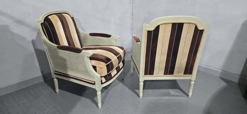 Super Pair French Bergere Armchairs - Image 6