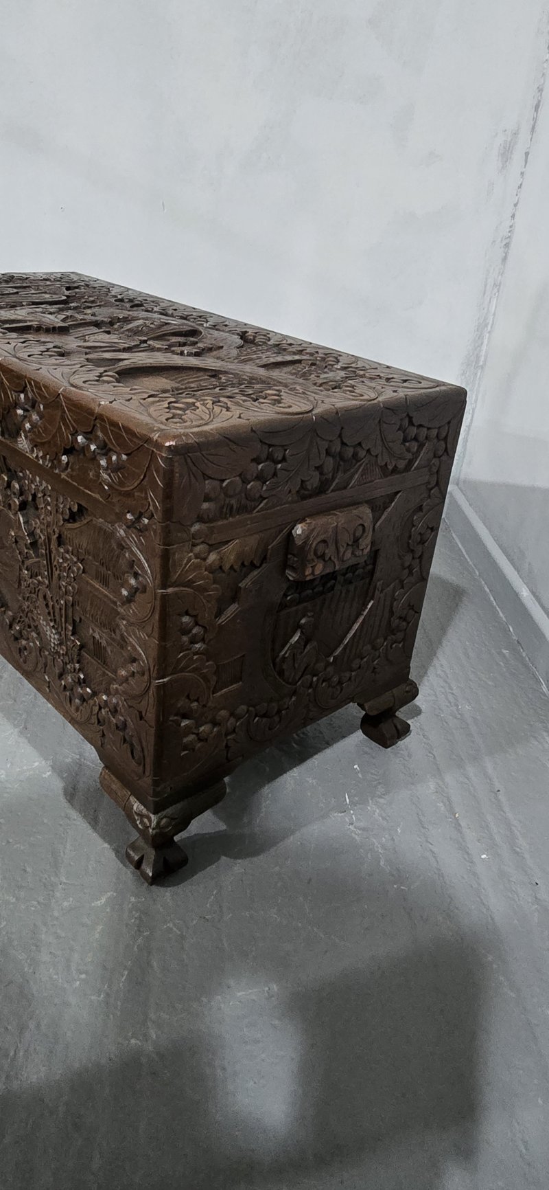 Carved Chinese Camphor Wood Chest - Image 4