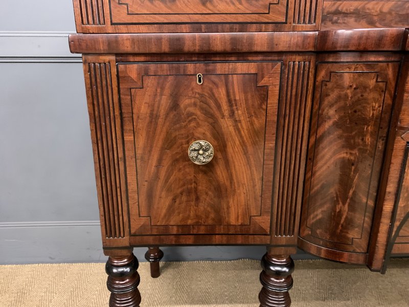 Large Regency Period Inlaid Flame Mahogany Sideboard - Image 9