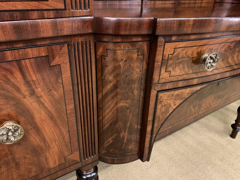 Large Regency Period Inlaid Flame Mahogany Sideboard - Image 10