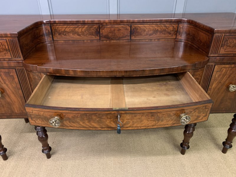 Large Regency Period Inlaid Flame Mahogany Sideboard - Image 13