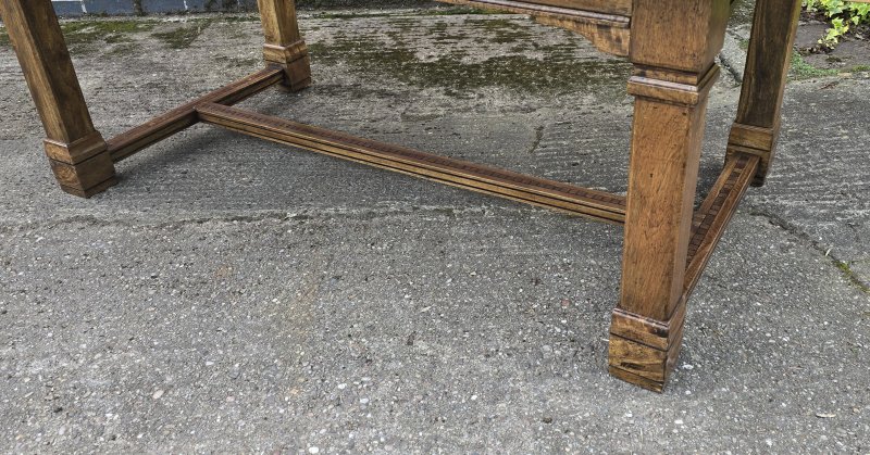 Large French Walnut Refrectory Farmhouse Kitchen Dining Table - Image 2