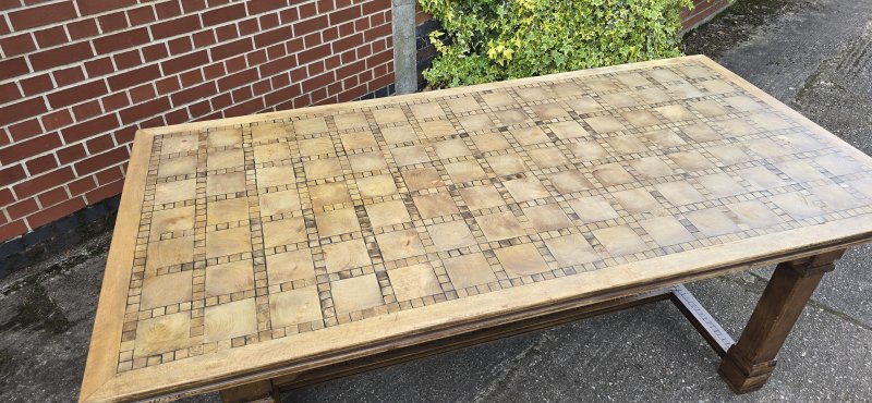 Large French Walnut Refrectory Farmhouse Kitchen Dining Table - Image 4