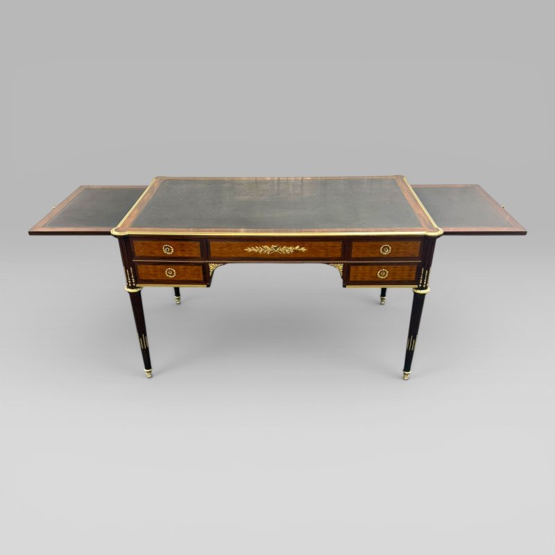 Louis XVI Style Mahogany, Satine & Parquetry Desk by François Linke, No. 484 - Image 2