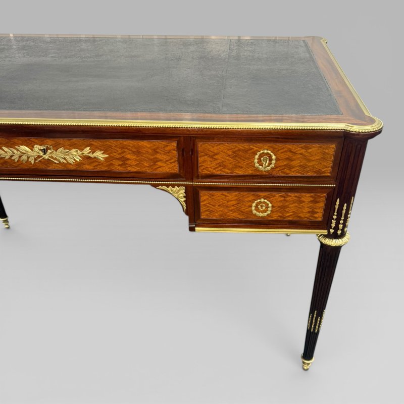 Louis XVI Style Mahogany, Satine & Parquetry Desk by François Linke, No. 484 - Image 6