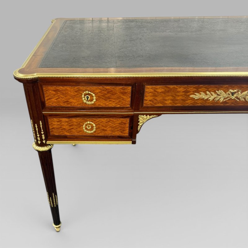 Louis XVI Style Mahogany, Satine & Parquetry Desk by François Linke, No. 484 - Image 7