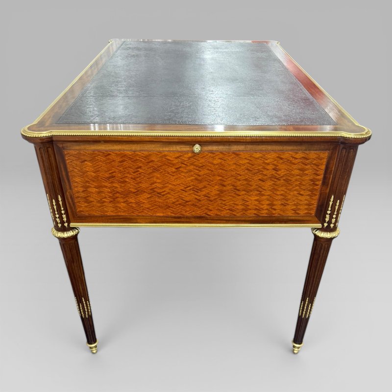 Louis XVI Style Mahogany, Satine & Parquetry Desk by François Linke, No. 484 - Image 8