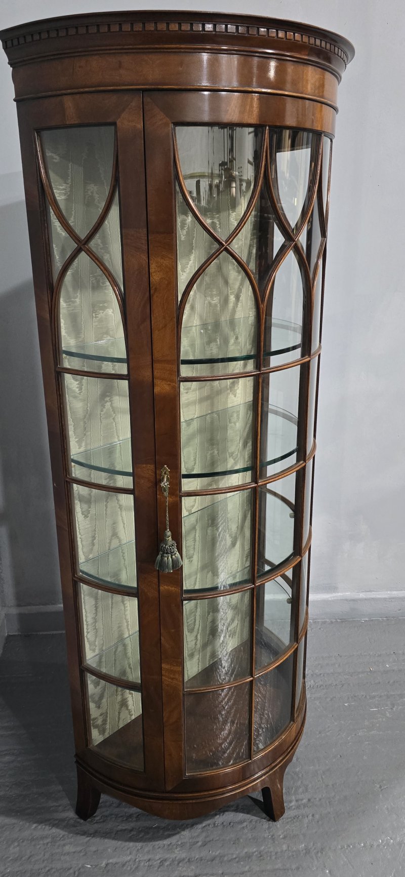 Outstanding Demi Lune Mahogany Display Cabinet - Image 2
