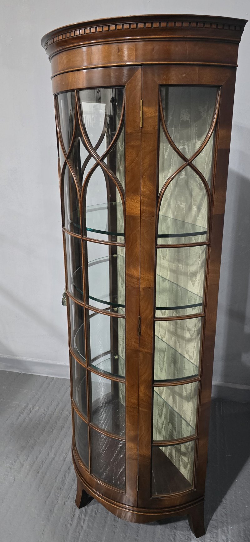 Outstanding Demi Lune Mahogany Display Cabinet - Image 3