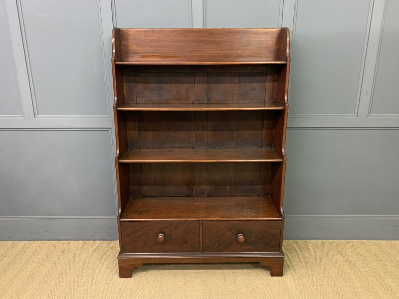 Victorian Mahogany Waterfall Open Bookcase - Image 5