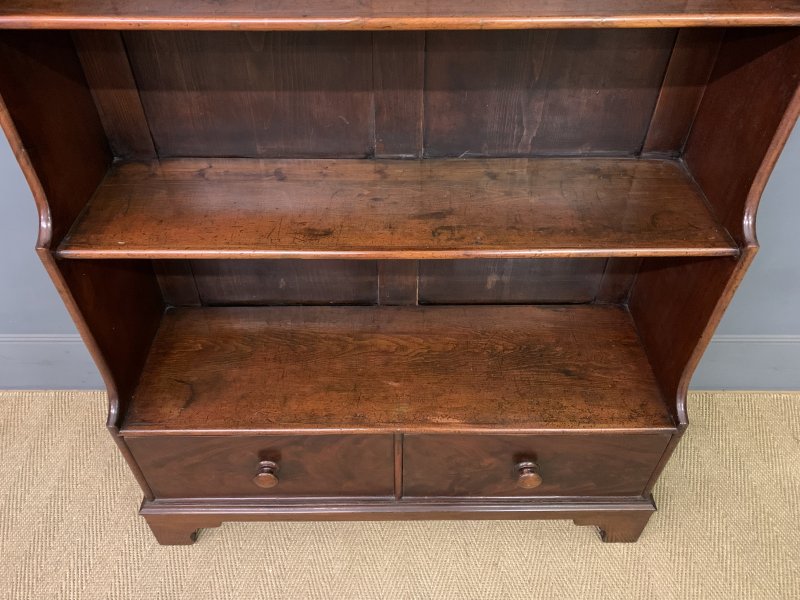 Victorian Mahogany Waterfall Open Bookcase - Image 8