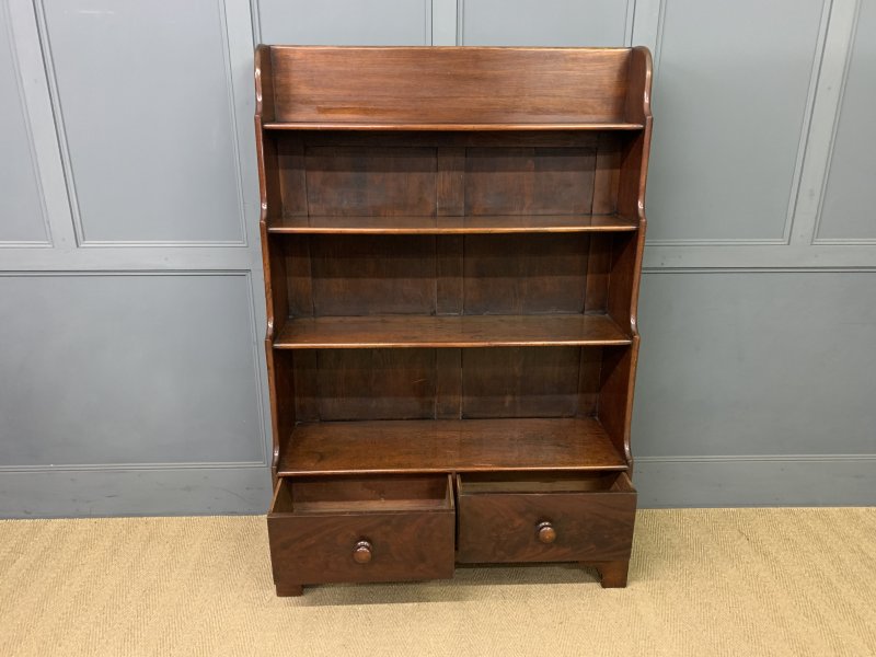 Victorian Mahogany Waterfall Open Bookcase - Image 9