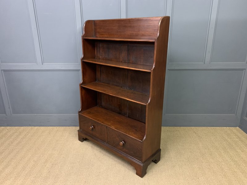 Victorian Mahogany Waterfall Open Bookcase - Image 4