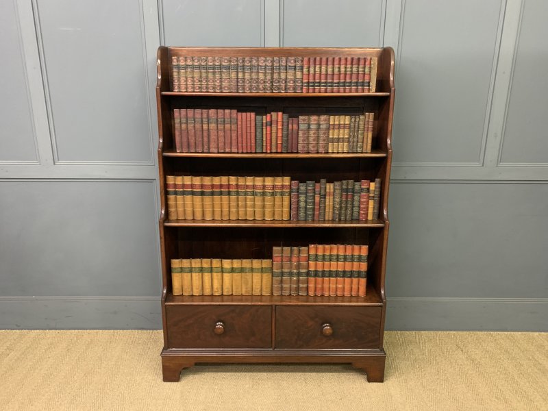 Victorian Mahogany Waterfall Open Bookcase - Image 10