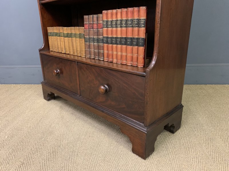 Victorian Mahogany Waterfall Open Bookcase - Image 11