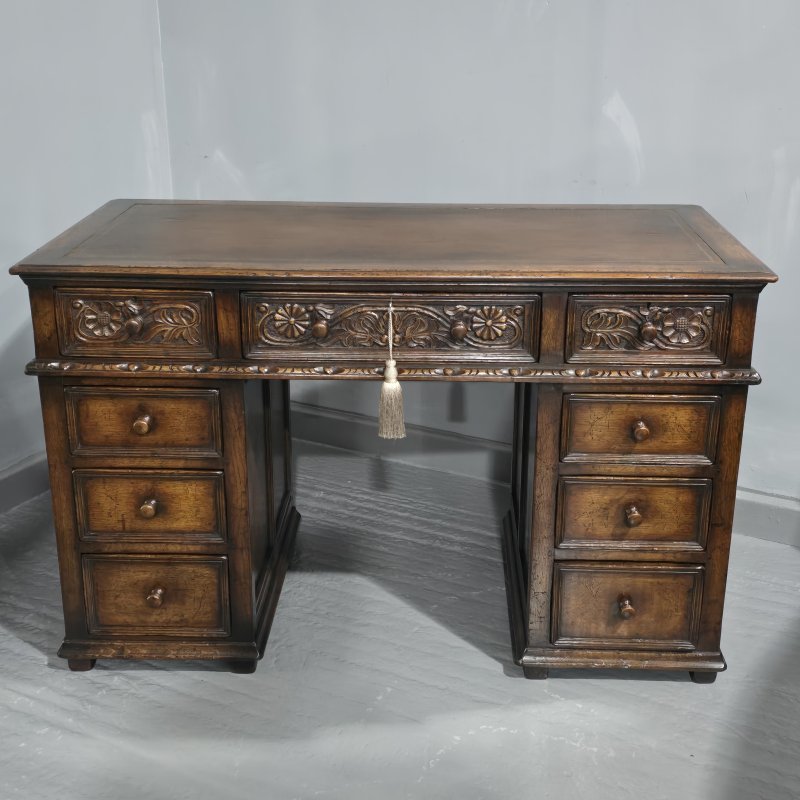 Quality Oak Pedestal Desk