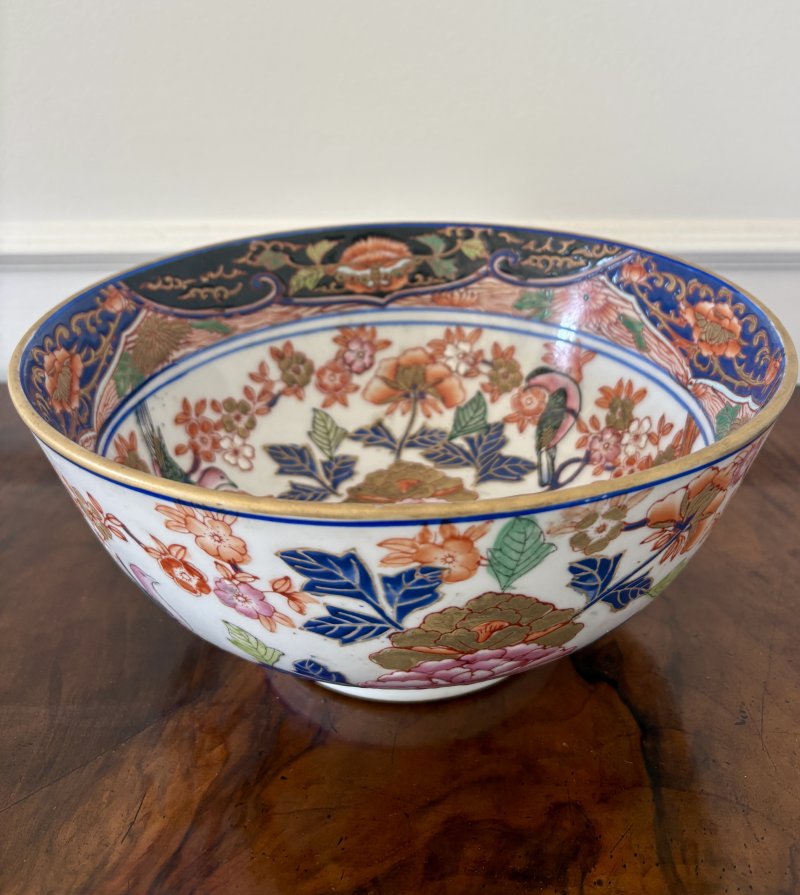 Antique Japanese Imari Porcelain Bowl Decorative Meiji Period Centrepiece