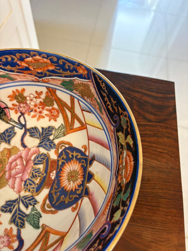 Antique Japanese Imari Porcelain Bowl Decorative Meiji Period Centrepiece - Image 6