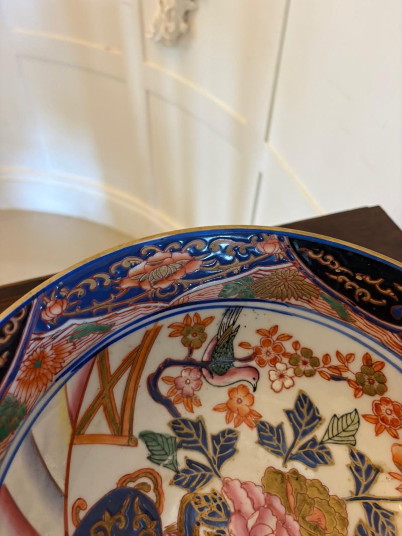 Antique Japanese Imari Porcelain Bowl Decorative Meiji Period Centrepiece - Image 7