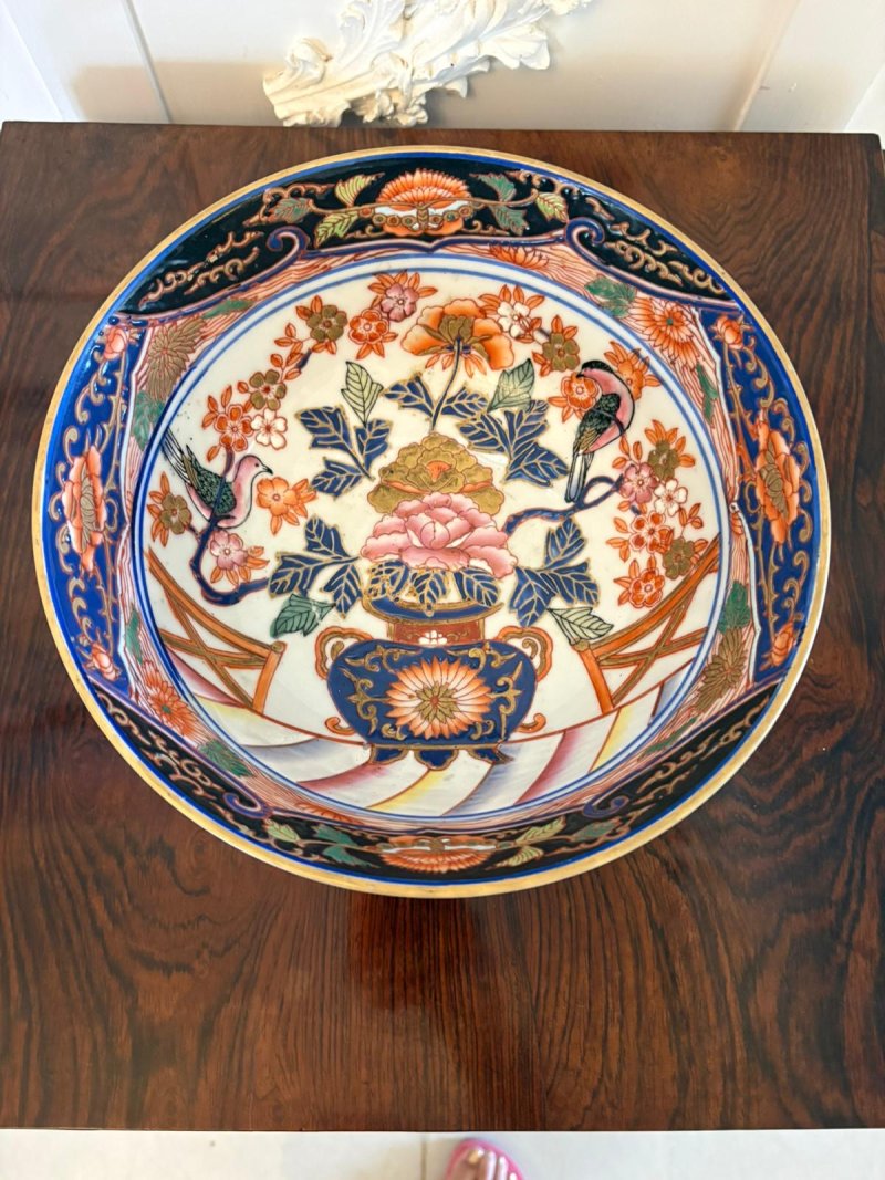 Antique Japanese Imari Porcelain Bowl Decorative Meiji Period Centrepiece - Image 9