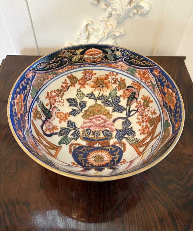 Antique Japanese Imari Porcelain Bowl Decorative Meiji Period Centrepiece - Image 11
