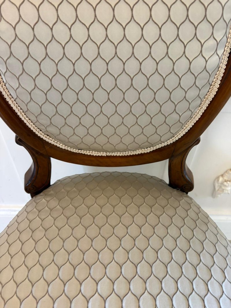 Antique Victorian Carved Walnut 11 Piece Salon/Drawing Room Suite with Sofa, Armchairs, Side Chairs and Footstools - Image 23