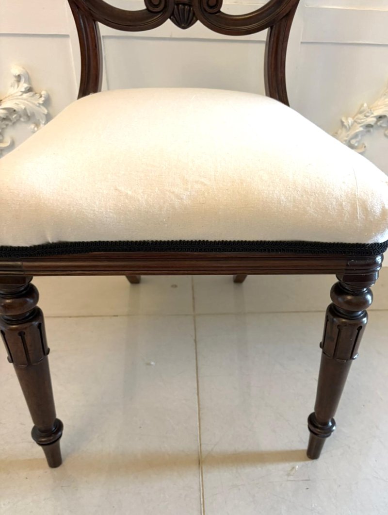 Antique Quality Set of 10 English Regency Carved Mahogany Dining Chairs - Image 8